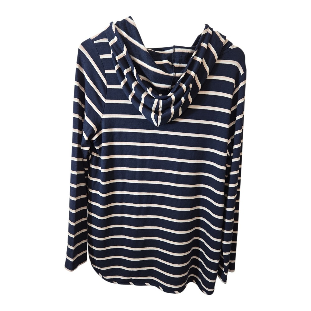 Market & Spruce Striped Milania French Terry Hooded Top Women's XL Long Sleeve - Picture 3 of 6